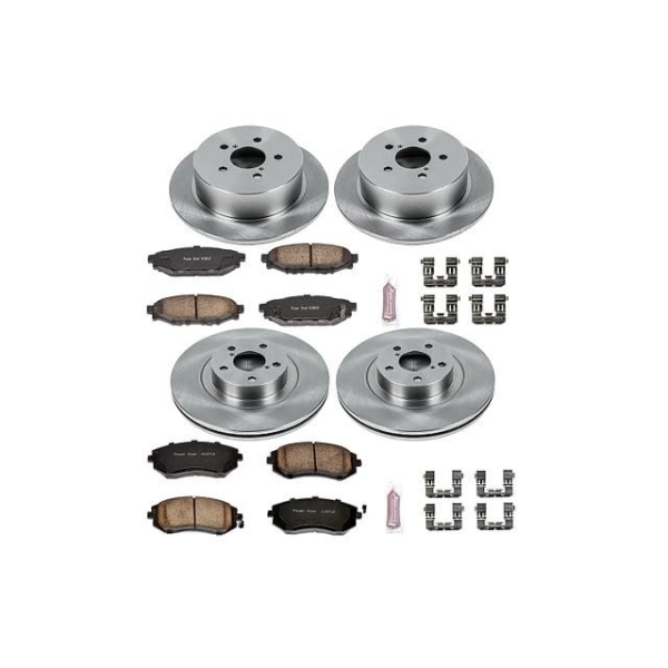 POWERSTOP KOE4079 Autospecialty Front and Rear Replacement Brake Kit-OE Brake Rotors & Ceramic Brake Pads For Subaru Legacy 2006-2009, Subaru Outback 2005-2009 [Model Specific] - Image 7