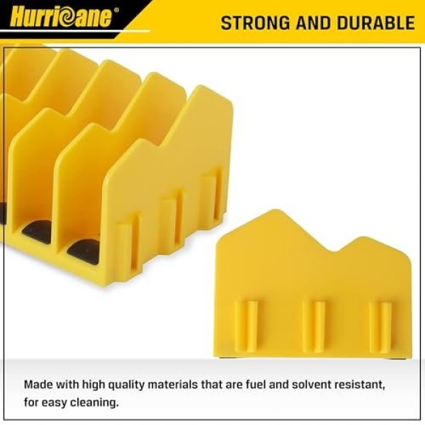 HURRICANE Plier Organizer Rack, 10-Slot Pliers Cutters Organizer Rack with Non-Slip Rubber Base, Tool Organizer, Tool Drawer Toolbox Organizer and Storage, Yellow, Extendable Design, Fit 3” H, 1 Pack - Image 4