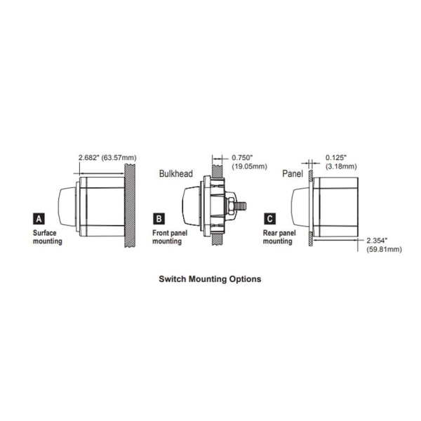 Blue Sea Systems 6006 m-Series Battery Switch ON/OFF with Knob, Red - Image 3