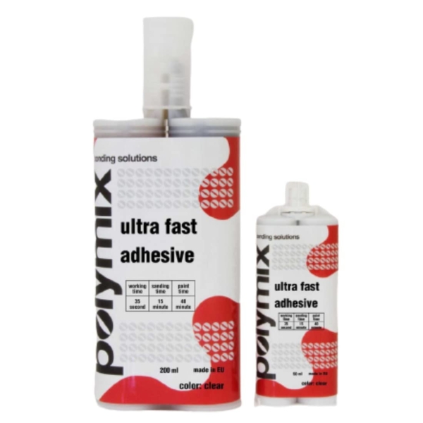 Polymix Ultra Fast Automotive Multipurpose Plastic Repair and Adhesive 200ml Cartridge & Two Application Mixing Nozzles (Clear) - Image 5