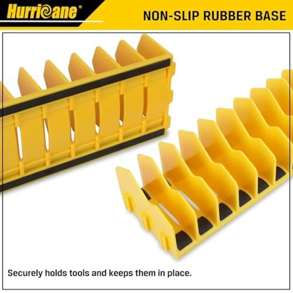 HURRICANE Plier Organizer Rack, 10-Slot Pliers Cutters Organizer Rack with Non-Slip Rubber Base, Tool Organizer, Tool Drawer Toolbox Organizer and Storage, Yellow, Extendable Design, Fit 3” H, 1 Pack - Image 5