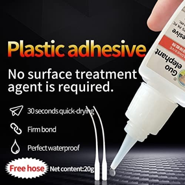 Plastic Glue 20g,Plastic Adhesive, for bonding Between Plastic and Plastic, Plastic and Other Material. Instant Super Glue for Plastic, DIY Crafts, Tube, PVC, ABS, PBT, PS, PA, PC, PM, MA, Nylon - Image 2
