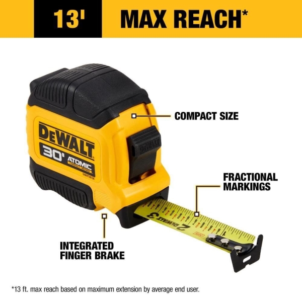DEWALT Atomic Compact Series 30 ft. Tape Measure (DWHT38130S) - Image 8