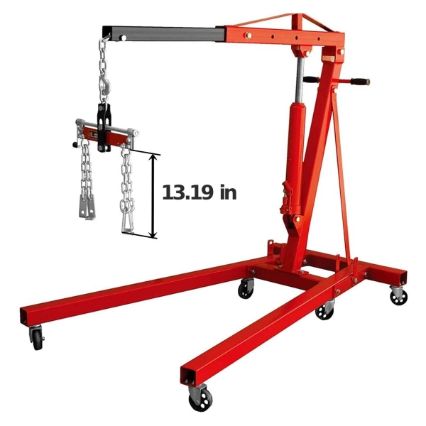 BIG RED T32100 Torin Engine Hoist Shop Crane Accessory: Steel 3 Position Engine Leveler with Adjustable Handle, 3/4 Ton (1,500 lb) Capacity, Red - Image 2