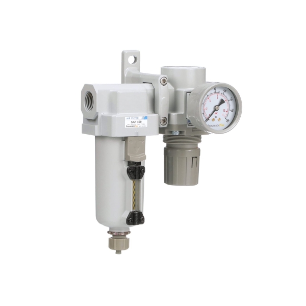 PneumaticPlus SAU420-N06G-MEP Compressed Air Filter Regulator Combo 3/4" NPT - Metal Bowl, Manual Drain, Bracket, Gauge - Image 6