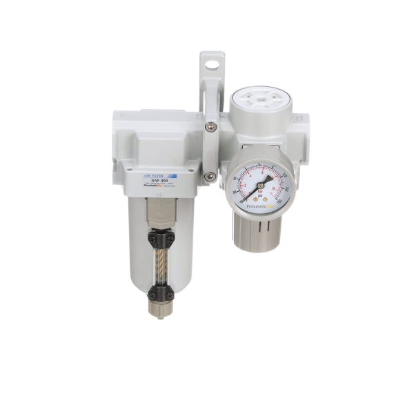 PneumaticPlus SAU420-N06G-MEP Compressed Air Filter Regulator Combo 3/4" NPT - Metal Bowl, Manual Drain, Bracket, Gauge - Image 5
