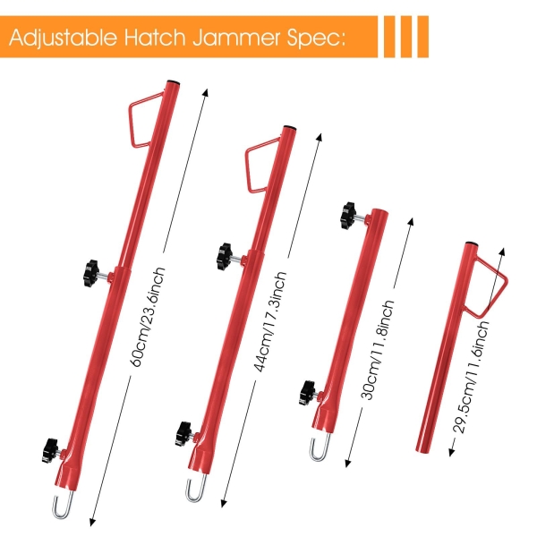 Hatch Jammer Holder Support Rod 17100 Replacement,Retractable Car Door Jammer Kit,Car Trunk Lift Gate Tailgate Lift Support Strut,Auto Body Tools for Automotive Polishing Repair Paint, 17.3-23.6inches - Image 7
