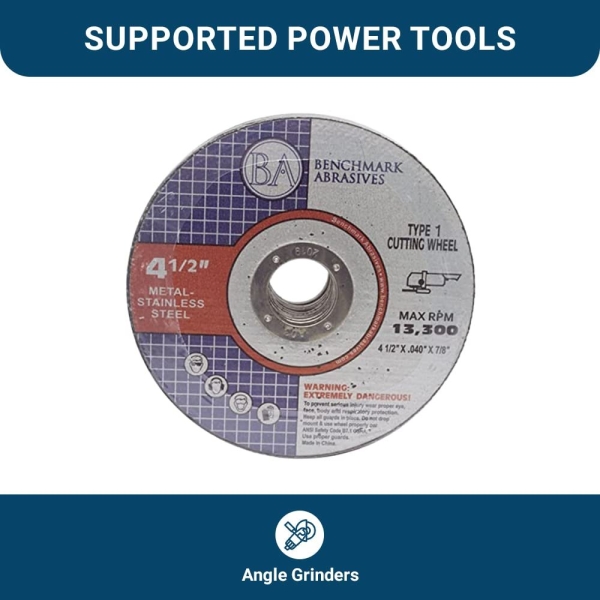 Benchmark Abrasives Grinder Cut Off Wheels 4 1/2 Inch Aluminum Oxide Thin Type 1 Angle Grinder Cutting Disc for Metal & Stainless Steel - .040" Thick 7/8" Arbor, Fast Grinder Cutting Wheel - 25 Pack - Image 2