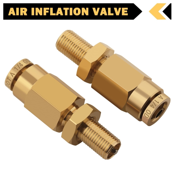 Cheemuii 4 PCS 1/4" Inflation Schrader Valve with Push to Connect for 1/4" OD Air Line Tubing and Air Spring Suspension for Semi Truck Trailer Tractor - Image 4
