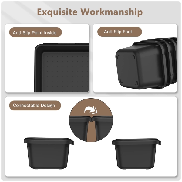 【More Larger Size】A-LUGEI【69Pcs】【5 Size】 Tool Box Organizer Tray Divider Set, 【Black】 Desk Drawer Organizer, Garage Organization and Storage Toolbox for Rolling Tool Chest Cart Cabinet WorkBench Parts - Image 2