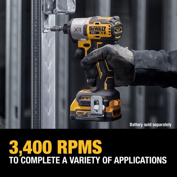 DEWALT 20V MAX XR Impact Driver, Brushless, 1/4", 3-Speed, Bare Tool Only (DCF845B) - Image 6