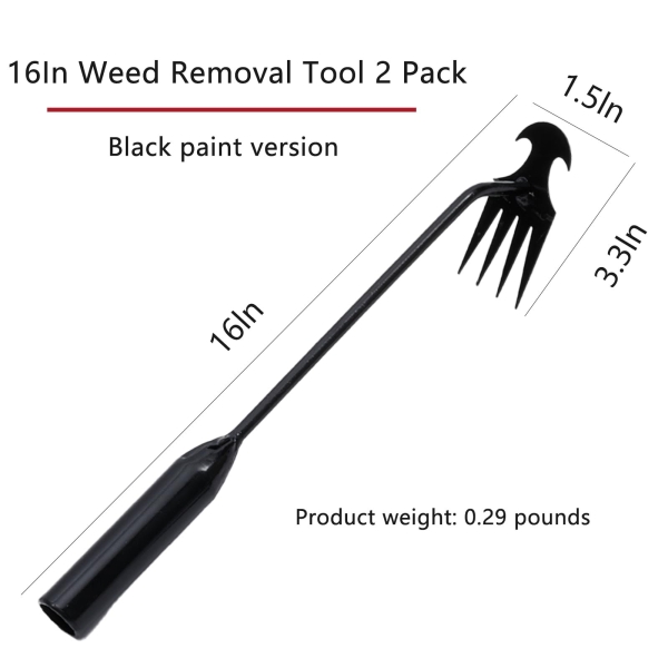 Weed Puller Tool Garden Weed Pulling Tool, Portable Garden Weeder Tool Uprooting Weeding Tool, 4 Teeth Manganese Steel Forged Hand Weeder for Vegetable Gardening Backyard Farm Planting & Weeding - Image 6
