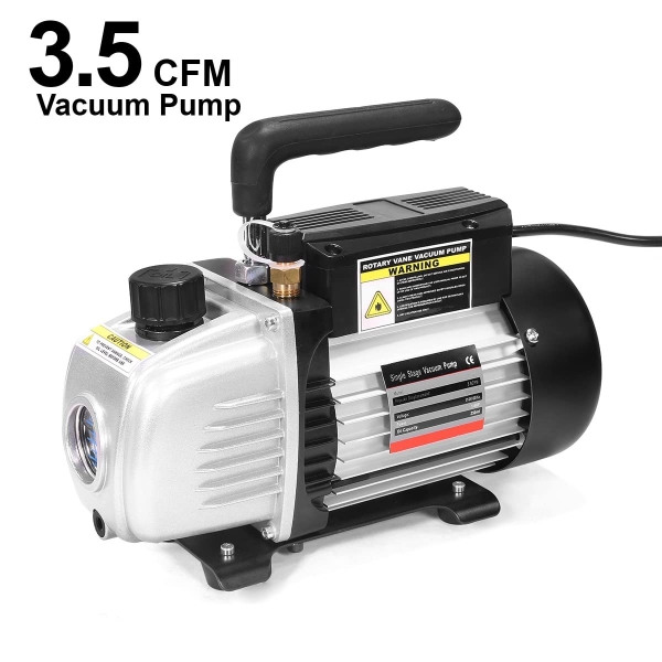 XtremepowerUS 3.5CFM 1/4HP HVAC Vacuum Pump R134a R12 R22 R410a A/C Refrigeration Set AC Manifold Gauge R134 Can Tap Carrying Tote - Image 4
