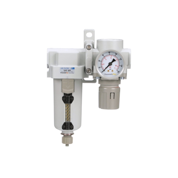 PneumaticPlus SAU420-N06G-MEP Compressed Air Filter Regulator Combo 3/4" NPT - Metal Bowl, Manual Drain, Bracket, Gauge - Image 9