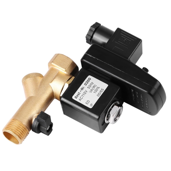 Automatic Timed Drain Valve for Air Compressor G1/2 Thread DN15 Operate Automatically Air Compressor Auto Drain Valve Condensate Management with Adjustable Valve Timing (AC110V) - Image 4