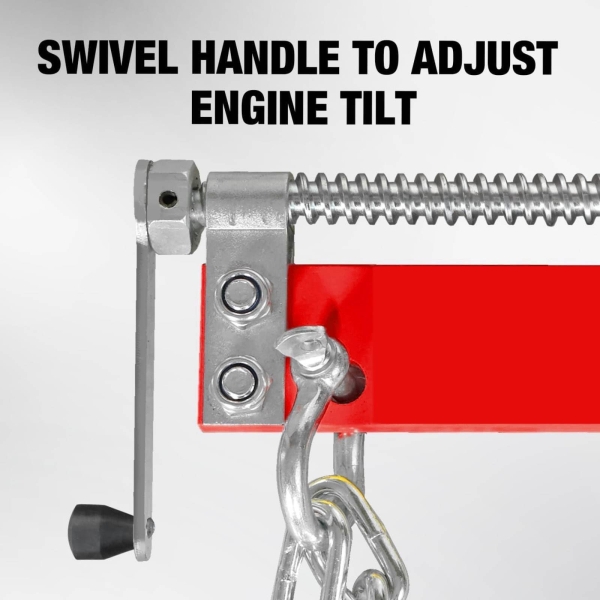 BIG RED T32100 Torin Engine Hoist Shop Crane Accessory: Steel 3 Position Engine Leveler with Adjustable Handle, 3/4 Ton (1,500 lb) Capacity, Red - Image 5