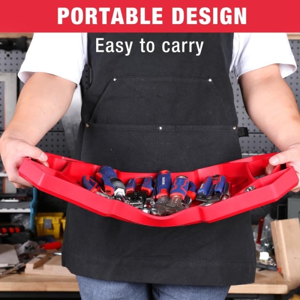 WORKPRO 5-Piece Non-Slip Tool Tray Set, 3-Piece Silicone Flexible Tools Organizers and 2-Piece Magnetic Parts Tool Tray, Tool Mat, Tool Holder, Tool Storage (Only Parts Tray Magnetic) - Image 5