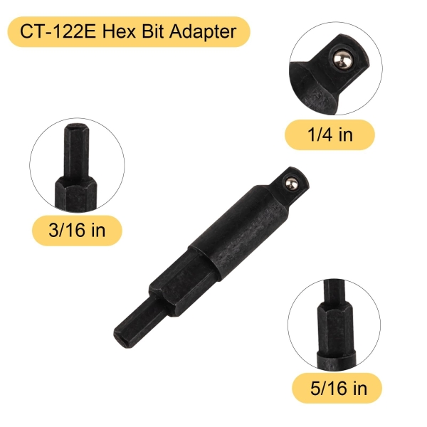 Valve Core Remover Installer Tool and HVAC Service Wrench Set with Hex Bit Adapters, Dual Size SAE 1/4 to 5/16 Port, 5/16'', 3/8'' Refrigeration Service Wrench, 10 Valve Core - Image 6