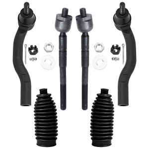 Detroit Axle - Front Tie Rods Kit for 2007-2011 Toyota Camry 2008 2009 2010, 4 Inner & Outer Tie Rods 2 Boots Replacement