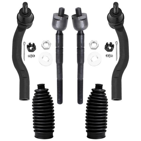 Detroit Axle - Front Tie Rods Kit for 2007-2011 Toyota Camry 2008 2009 2010, 4 Inner & Outer Tie Rods 2 Boots Replacement