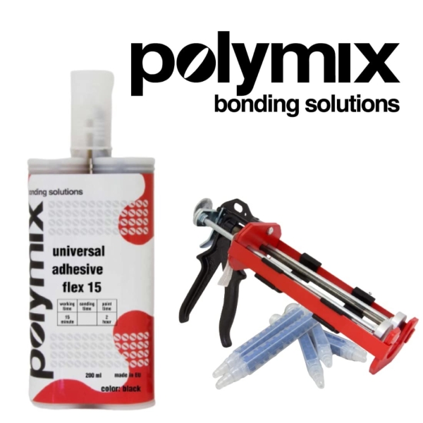 Polymix Ultra Fast Automotive Multipurpose Plastic Repair and Adhesive 200ml Cartridge & Two Application Mixing Nozzles (Clear) - Image 3
