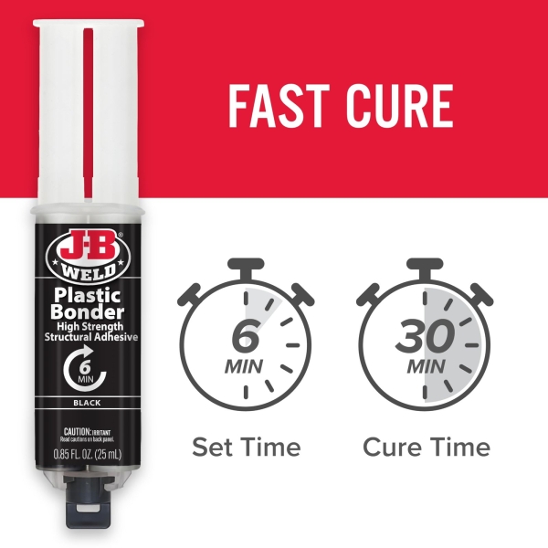 J-B Weld 50139 Plastic Bonder Body Panel Adhesive and Gap Filler Syringe - Black - 25 ml - Image 6