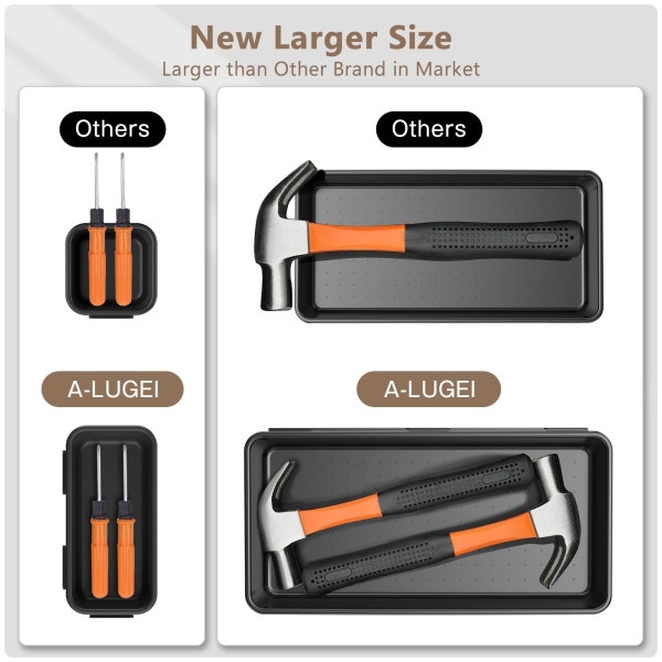 【More Larger Size】A-LUGEI【69Pcs】【5 Size】 Tool Box Organizer Tray Divider Set, 【Black】 Desk Drawer Organizer, Garage Organization and Storage Toolbox for Rolling Tool Chest Cart Cabinet WorkBench Parts - Image 7