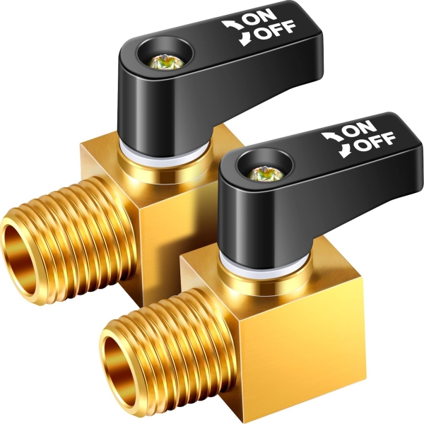 Tondiamo Air Compressor Valve, Mini Metal Ball Type Air Tank Drain Valve Brass, 1/4 Inch NPT Male x NPT Female for Air Compressor Part(2 Pieces) - Image 3