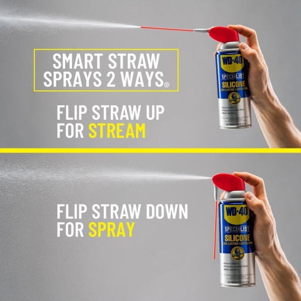 WD-40 Specialist Silicone Lubricant with SMART STRAW SPRAYS 2 WAYS, 11 OZ - Image 3