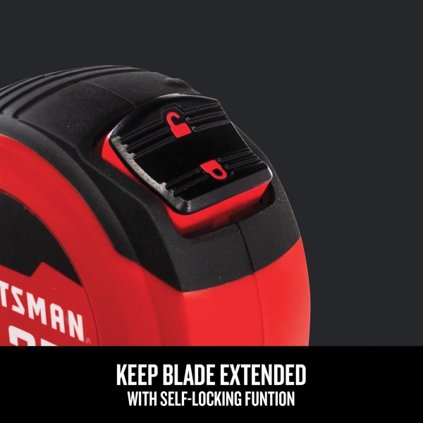 CRAFTSMAN 25-Ft Tape Measure with Fraction Markings, Retractable, Self-Locking Blade (CMHT37225) - Image 7