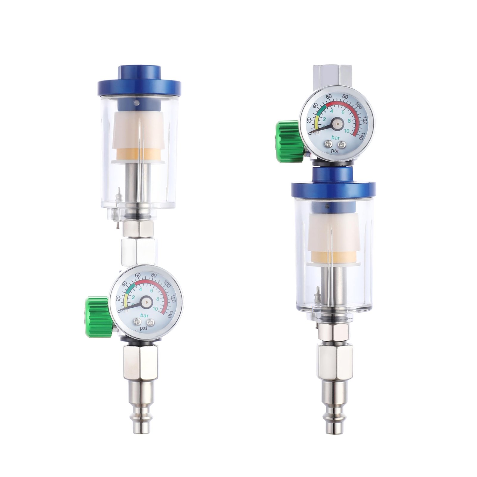 ENDOZER Oil Water Separator, Air Filter with Pressure Gauge, Pressure Regulator for Air Spray Gun, 1/4" Inlet and Outlet