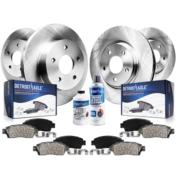 Detroit Axle - Brake Kit for 2004 2005 Toyota Rav4 [4 Wheel Disc Models] Disc Brake Rotors Ceramic Brakes Pads Replacement Front and Rear