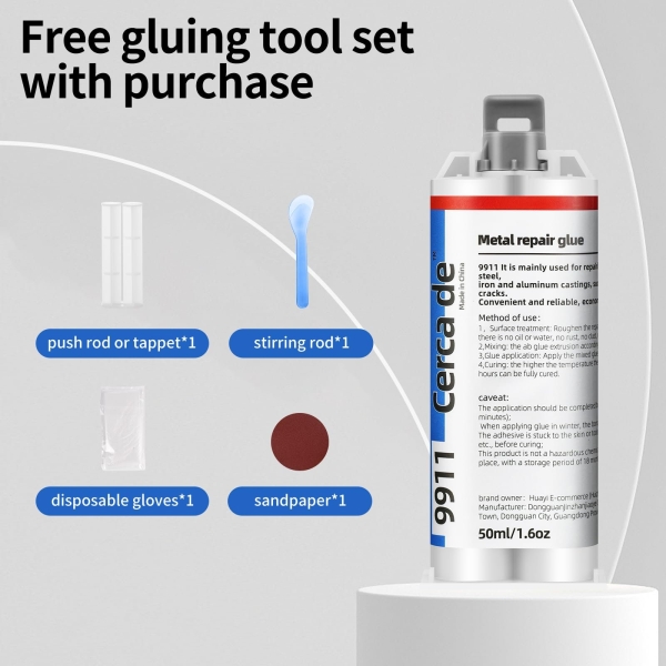 Cerca de Metal Repair Glue，Strongest Glue for Metal to Metal，Suitable for Metal，Stone, Plastic, Aluminum, Steel, All Purpose Repair Glue，Liquid Metal Filler，epoxy，Weld，Heavy Duty, Waterproof,1.6oz - Image 6