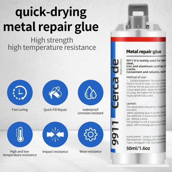 Cerca de Metal Repair Glue，Strongest Glue for Metal to Metal，Suitable for Metal，Stone, Plastic, Aluminum, Steel, All Purpose Repair Glue，Liquid Metal Filler，epoxy，Weld，Heavy Duty, Waterproof,1.6oz - Image 3