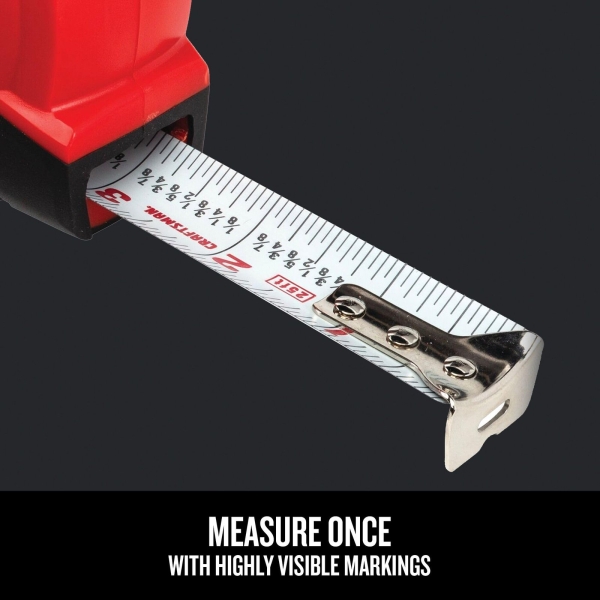 CRAFTSMAN 25-Ft Tape Measure with Fraction Markings, Retractable, Self-Locking Blade (CMHT37225) - Image 6