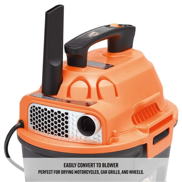 Armor All, AA255 , 2.5 Gallon 2 Peak HP Wet/Dry Utility Shop Vacuum , Orange - Image 3