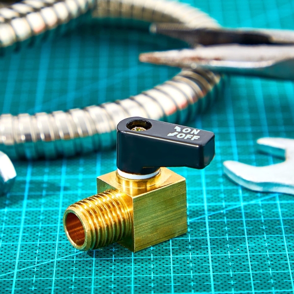 Tondiamo Air Compressor Valve, Mini Metal Ball Type Air Tank Drain Valve Brass, 1/4 Inch NPT Male x NPT Female for Air Compressor Part(2 Pieces) - Image 4