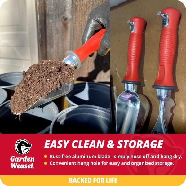 Garden Weasel Potting Scoop - Oversized | Dig and Transport | Planting and Gardening Hand Digging Tools, Heavy Duty Soil Scoop, Mini Gardening Shovel | 91362 - Image 2