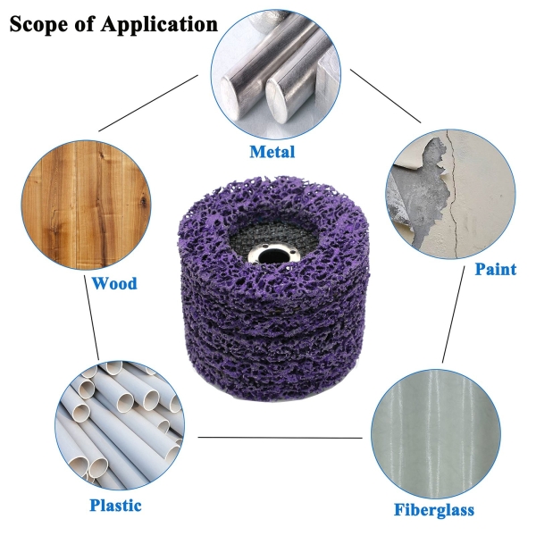Lamsion Rust Remover Wheel Remove Paint and Oxidation Poly Strip Wheel Disc Abrasive Angle Grinding Wheel (5Pack -4-1/2" x7/8'') - Image 3