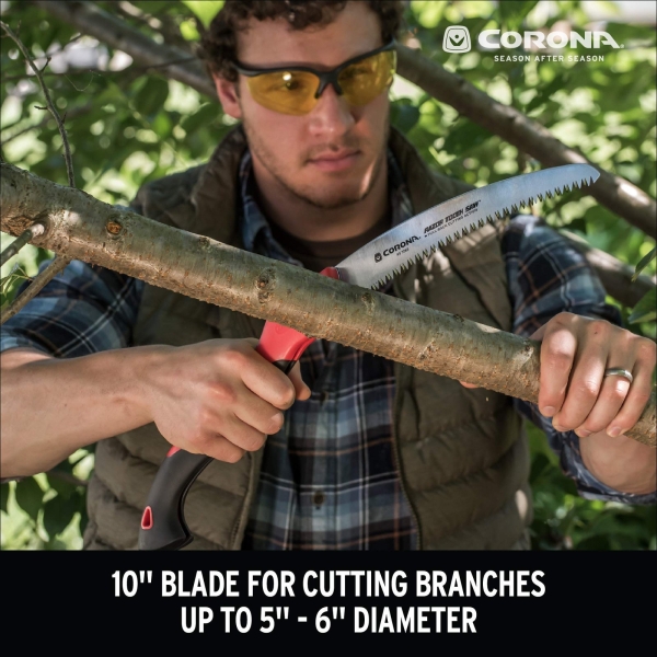 Corona Tools 10-Inch RazorTOOTH Folding Saw | Pruning Saw Designed for Single-Hand Use | Curved Blade Hand Saw | Cuts Branches Up to 6" in Diameter | RS 7265D - Image 3