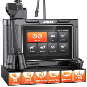 ANCEL HD3600 Heavy Equipment Diagnostic Tool with DPF Regen, Full System Heavy Duty Truck Scanner Machinery Scan Tool Diesel Code Reader Fit for Cummins, Caterpillar, John Deere, Komatsu, Yanmar&Case