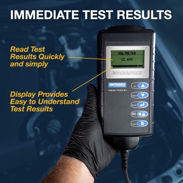 Midtronics-6V & 12V Heavy-Duty Battery & Electrical System Analyzer - MDX 700 HD - Pack Testing for 12V to 24V Fleet Applications - Up to 2000 CCA - Image 5