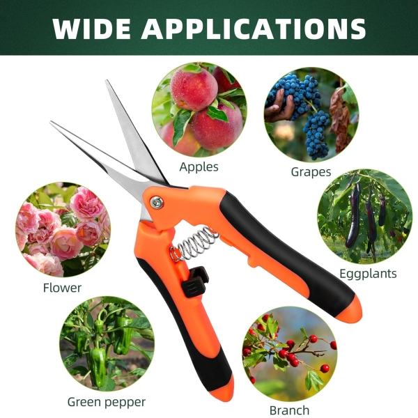 EWPJDK 3-Pack Stainless Steel Pruning Shears, Pruning Snips and Clippers for Gardening - Image 3