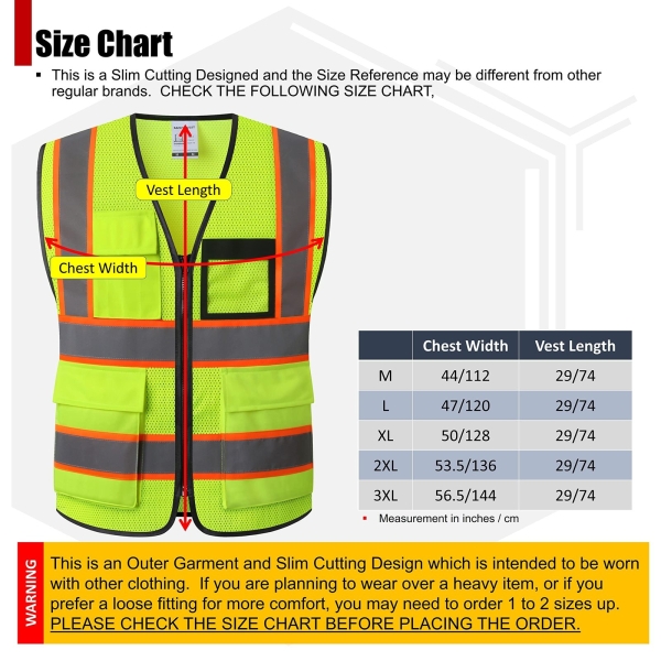 HATAUNKI Reflective Safety Vest for Men Women Hi Vis Vest with 8 Pockets High Visibility Mesh Reflective Vest Meets ANSI/ISEA Standards (Yellow-07, Large) - Image 4