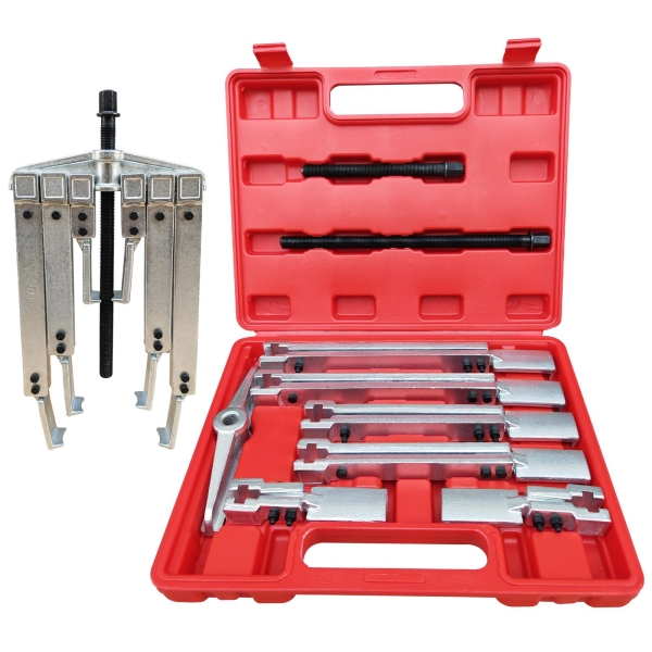 HQSSWUCH Gear Puller Set, 3 in1 Heavy Duty Bearing/Pulley Puller Kit, Lengthening Styles Cr-V Steel Gear Puller Tool for Removal Bearing, Gear, Pulley, Flywheel. Red