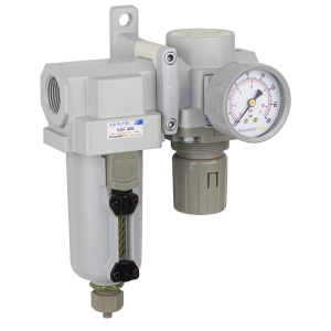 PneumaticPlus SAU420-N06G-MEP Compressed Air Filter Regulator Combo 3/4" NPT - Metal Bowl, Manual Drain, Bracket, Gauge