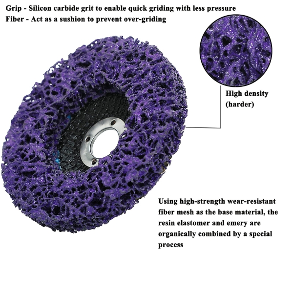 Lamsion Rust Remover Wheel Remove Paint and Oxidation Poly Strip Wheel Disc Abrasive Angle Grinding Wheel (5Pack -4-1/2" x7/8'') - Image 6